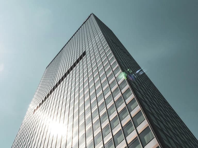 Skyscrapers with sun and sky