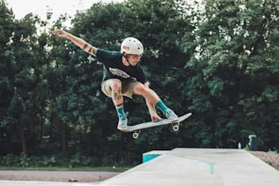Man jumping on a skateboard